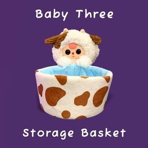 Baby Three Storage Basket Plush Spot Sheep